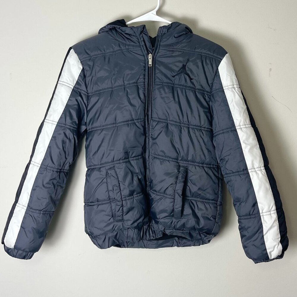 Air Jordan Boys Track Jacket NAVY BLUE Zipper Pockets‎ HOODIE LARGE 12-13 Yrs